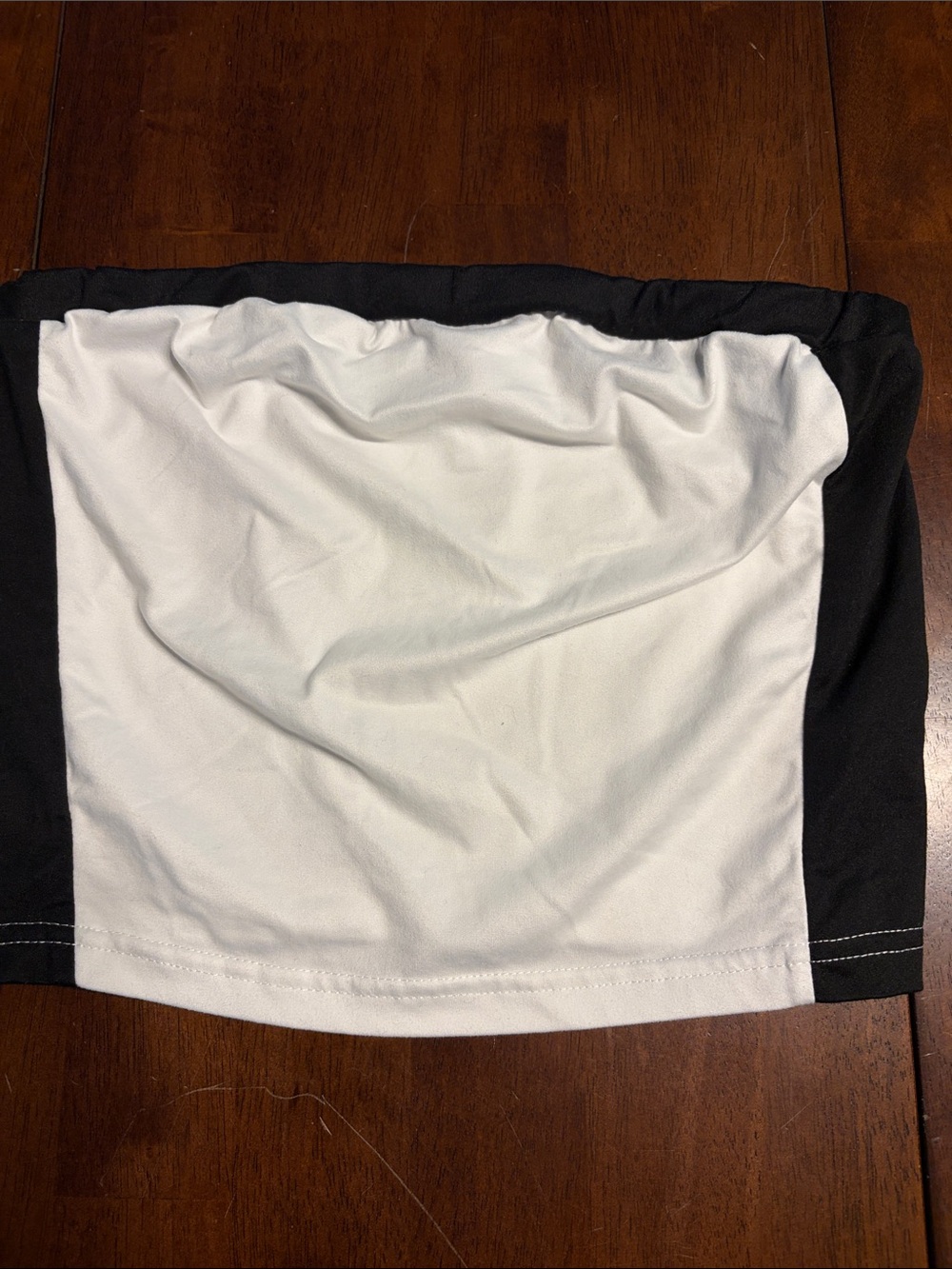 Black & White Strapless Crop Top